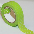 Samolepicí papírová washi páska zelená s puntíky 1,5cmx11m (3653)
      
