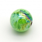 Akrylové korálky kulička, barvené UV plating, 13mm 2ks - zelená