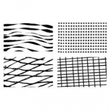 Textura geometrie - mřížky - silikonová gelová razítka (4ks) (CS-6_7408)
      