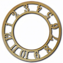 Dekorační hodiny z MDF arabské číslice v kruhu (21,5cm) (KF469)
      