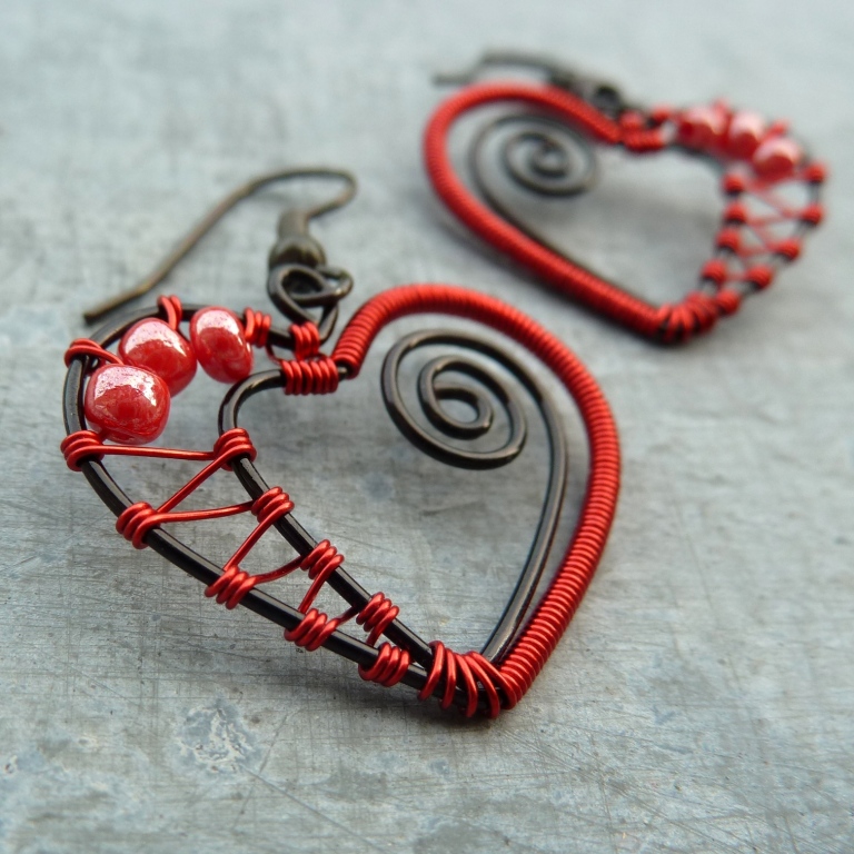 Náušnice - Srdce na dlani n°2