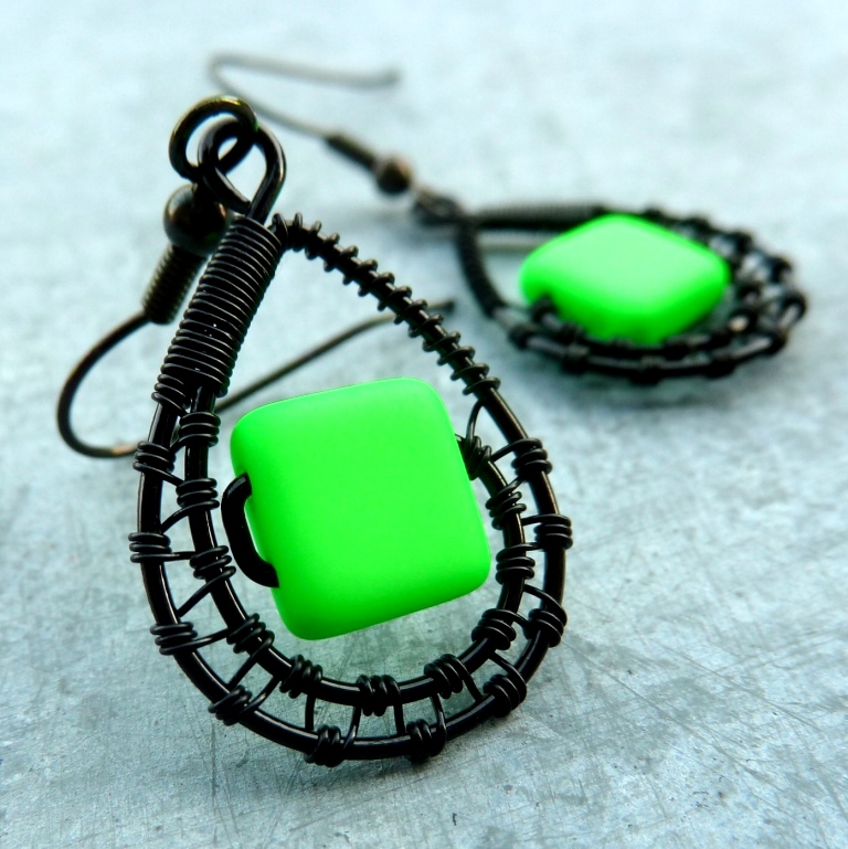 Náušnice - Crazy Neon světle zelené