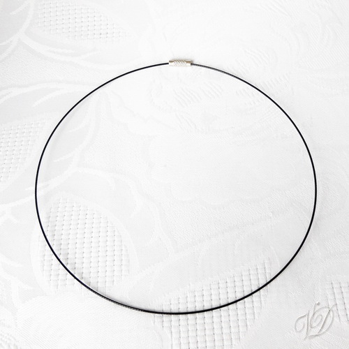 Obojek na přívěsek - lanko - černé (č.07)