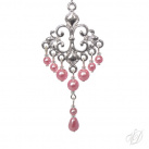 Přívěsek - Růžová perla na stříbře kratší (0033)