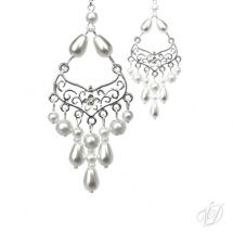 Náušnice - Bílé perly na stříbře svatební kratší (0034)