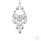 Přívěsek - Bílé perly na stříbře svatební kratší (0034)