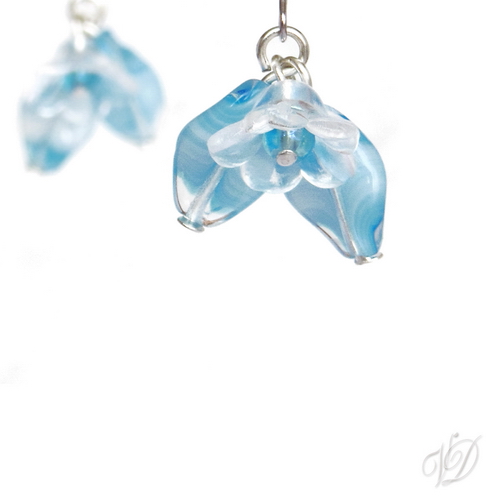 Přívěsek - Květiny modré s bílou kalou (0104P)