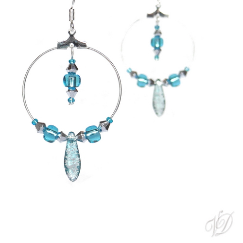 Náušnice - Kruhy Exclusive tyrkys (0109)