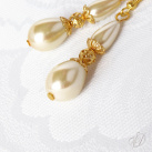 Přívěsek -  Zvonky zlaté s perličkovými kapkami (0129P)