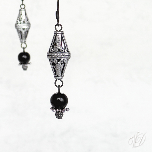 Přívěsek - Stébla starostříbro s černým (0135P)