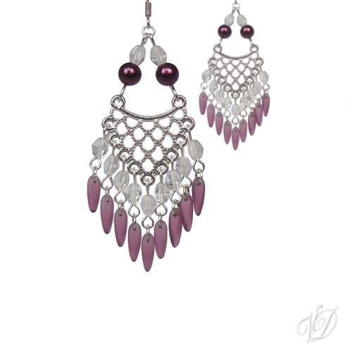 Orientální náušnice 0566 - Víno s fialovou