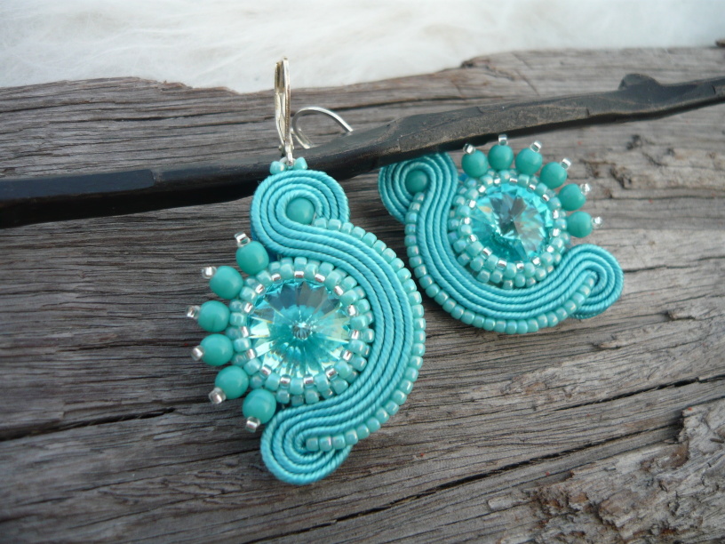 Soutache náušnice Porto Azuro Sun