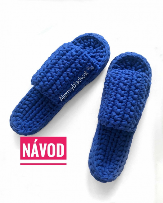 Návod na jednoduché dámské háčkované bačkory / papuče