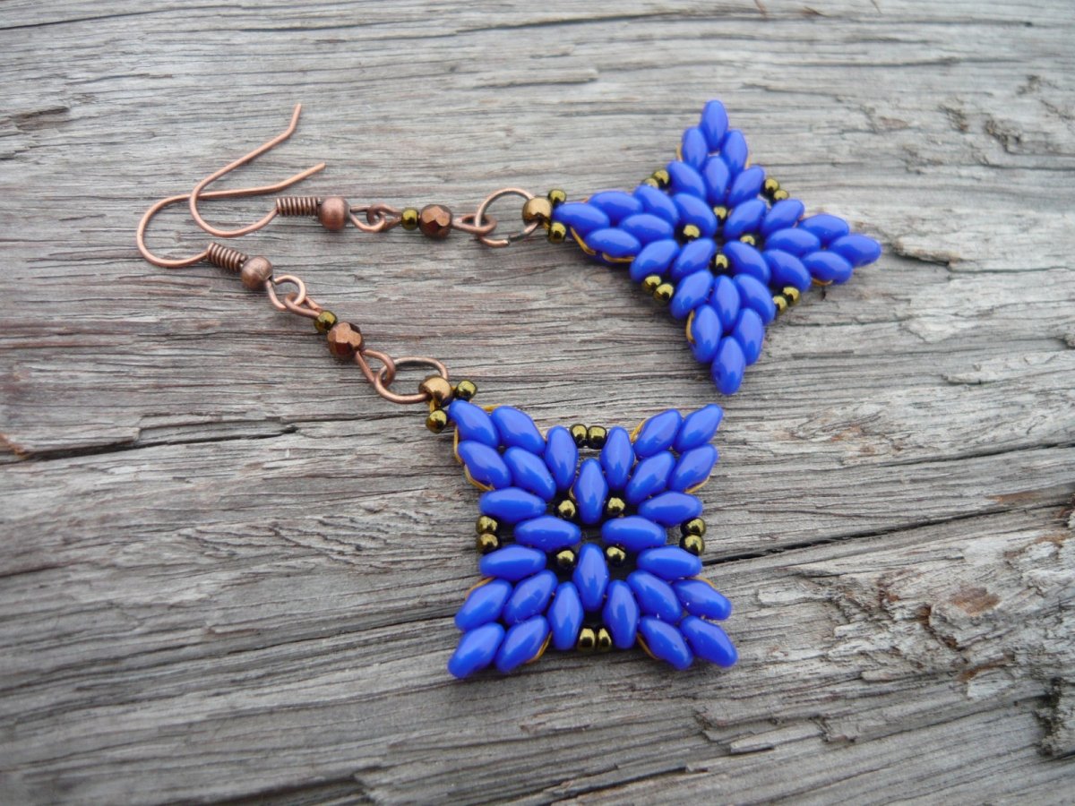 Náušnice Modré hvězdy orientu