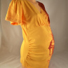 Těhotenská tunika s horolezcem žlutooranžová/vínová L/XL
