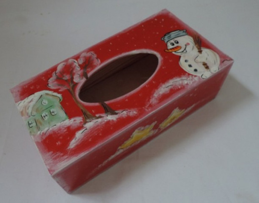 Krabička na kapesníky-sněhulák