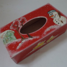 Krabička na kapesníky-sněhulák