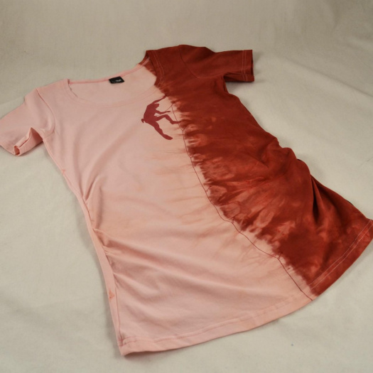 Těhotenské triko s horolezcem růžová/vínová M/L