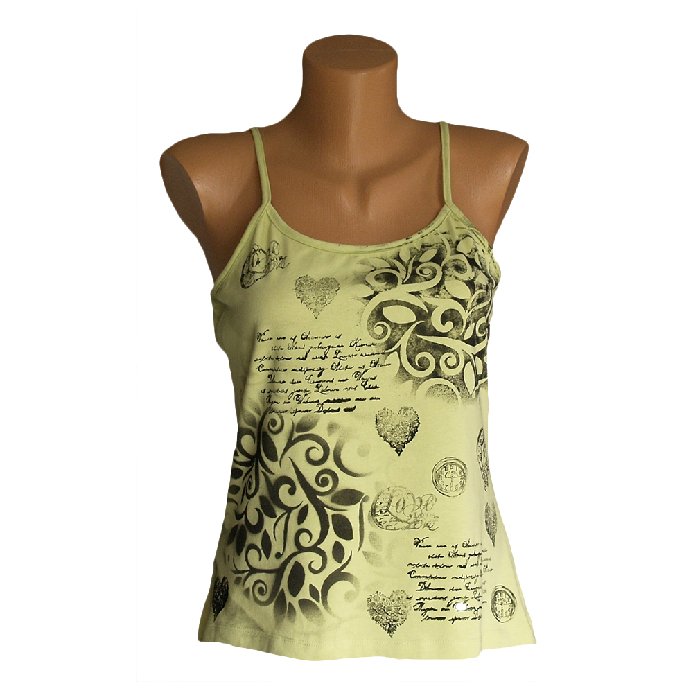 Limetkové tílko kytičkové