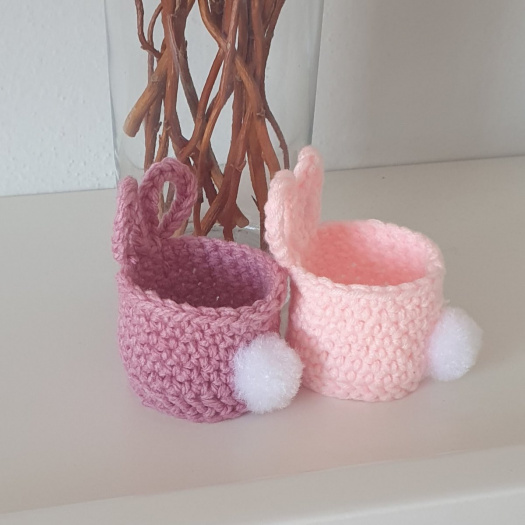 Košíčky - velikonoční zajíček růžový - set 2 ks