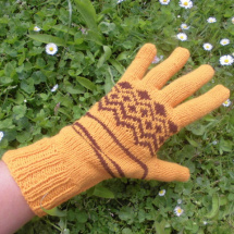 Prstové rukavice Hořčično-hnědé (19-21 cm)