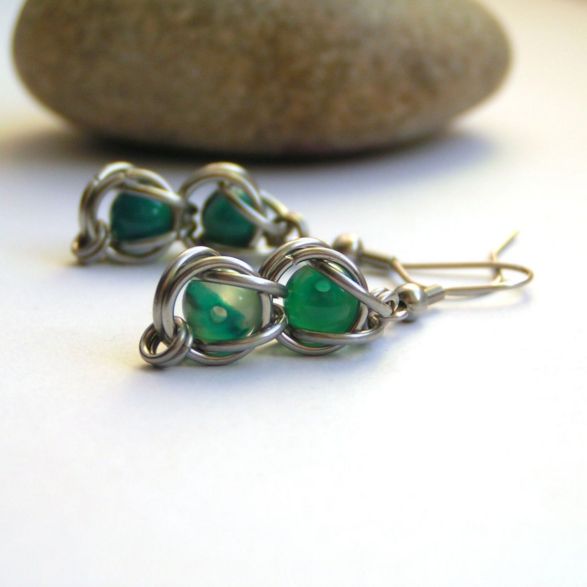 Zakleté acháty - náušnice