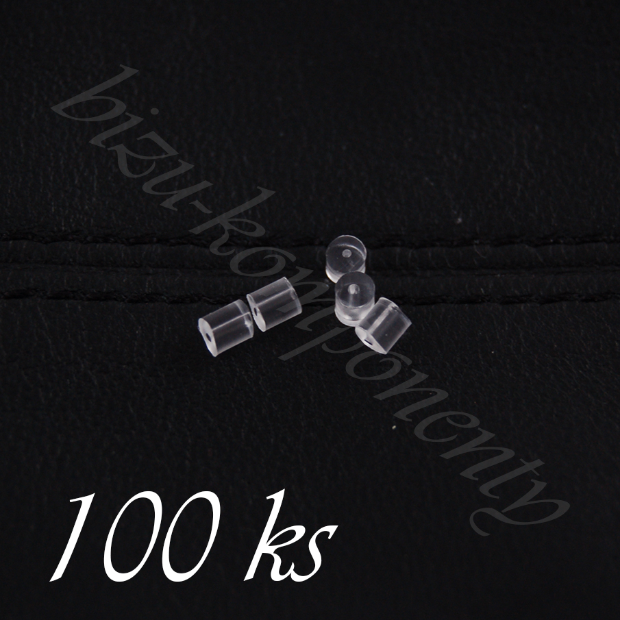 Malá čirá náušnicová zarážka 100ks (20 0008)