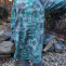 Zelenomodré batikované dlouhé šaty  Iriss