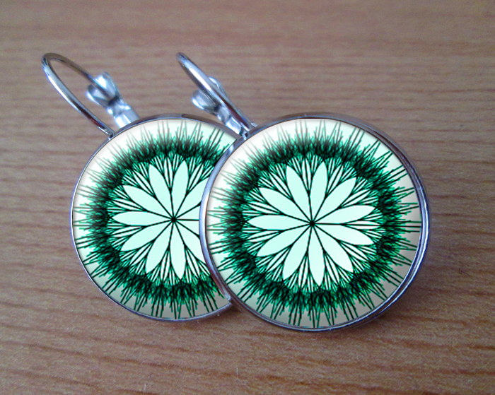 COOL VISACÍ NÁUŠNICE - zelenobílé květy