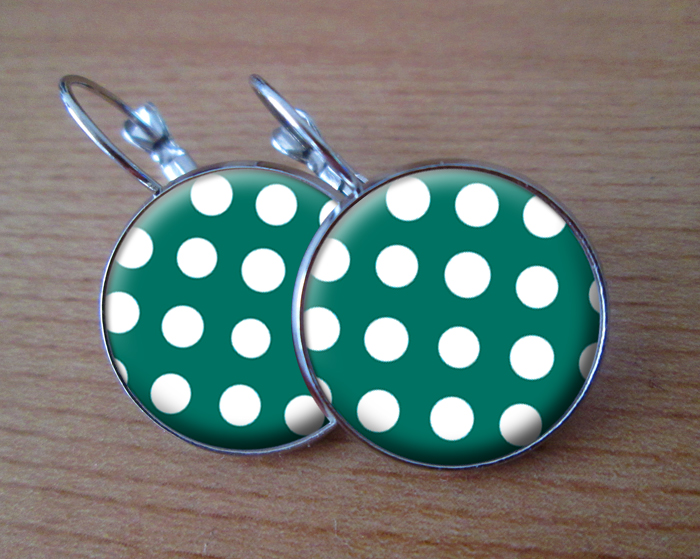 COOL VISACÍ NÁUŠNICE - zeleno-bílé - puntíkované