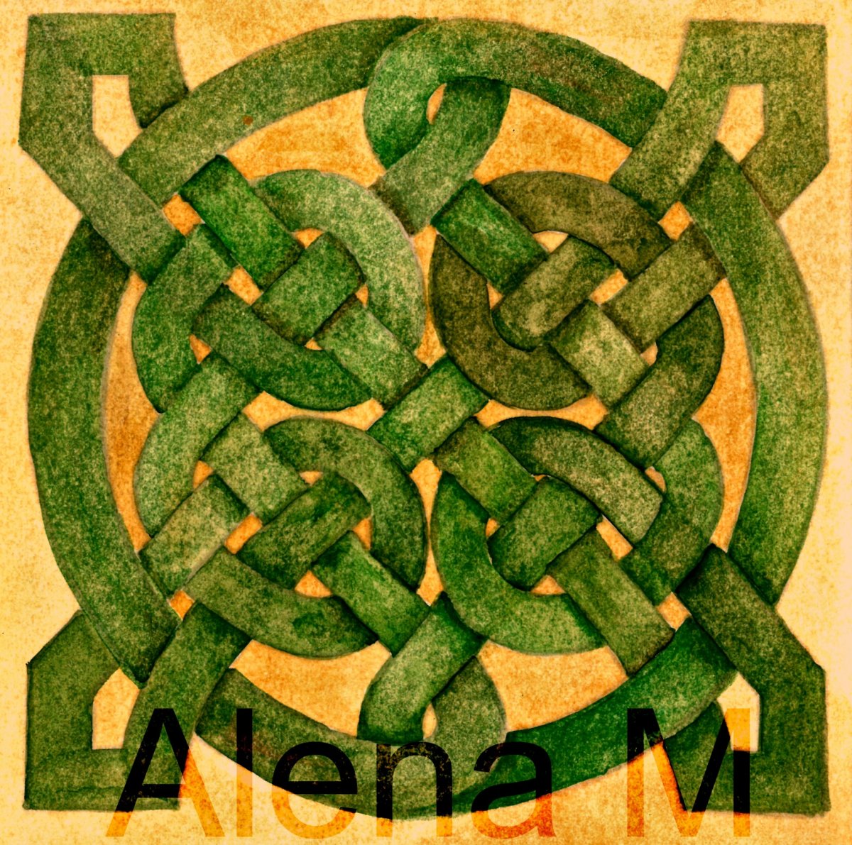 Keltský uzel -akvarel