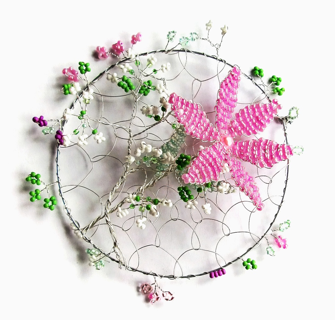 Korálková vitráž-gerbera