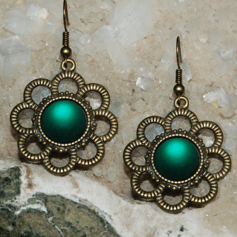 Zelené kytičky s matovaným sklem