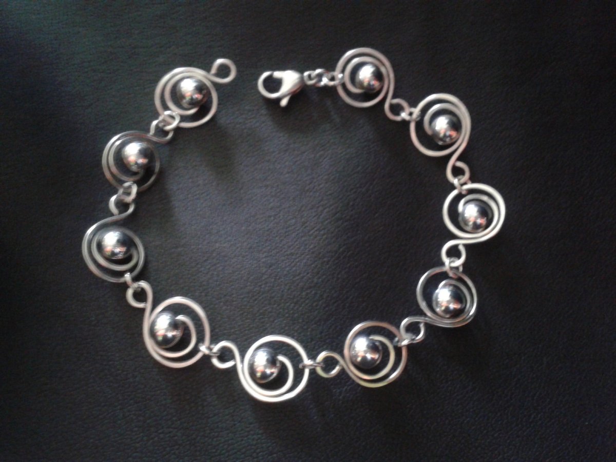 Spirálky - náramek - hematit - hypoalergenní