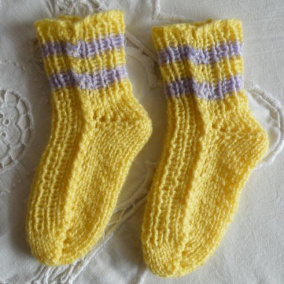 dětské ponožky fialovo-žluté