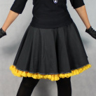 FuFu sukně černá s lemem a se žlutou spodničkou