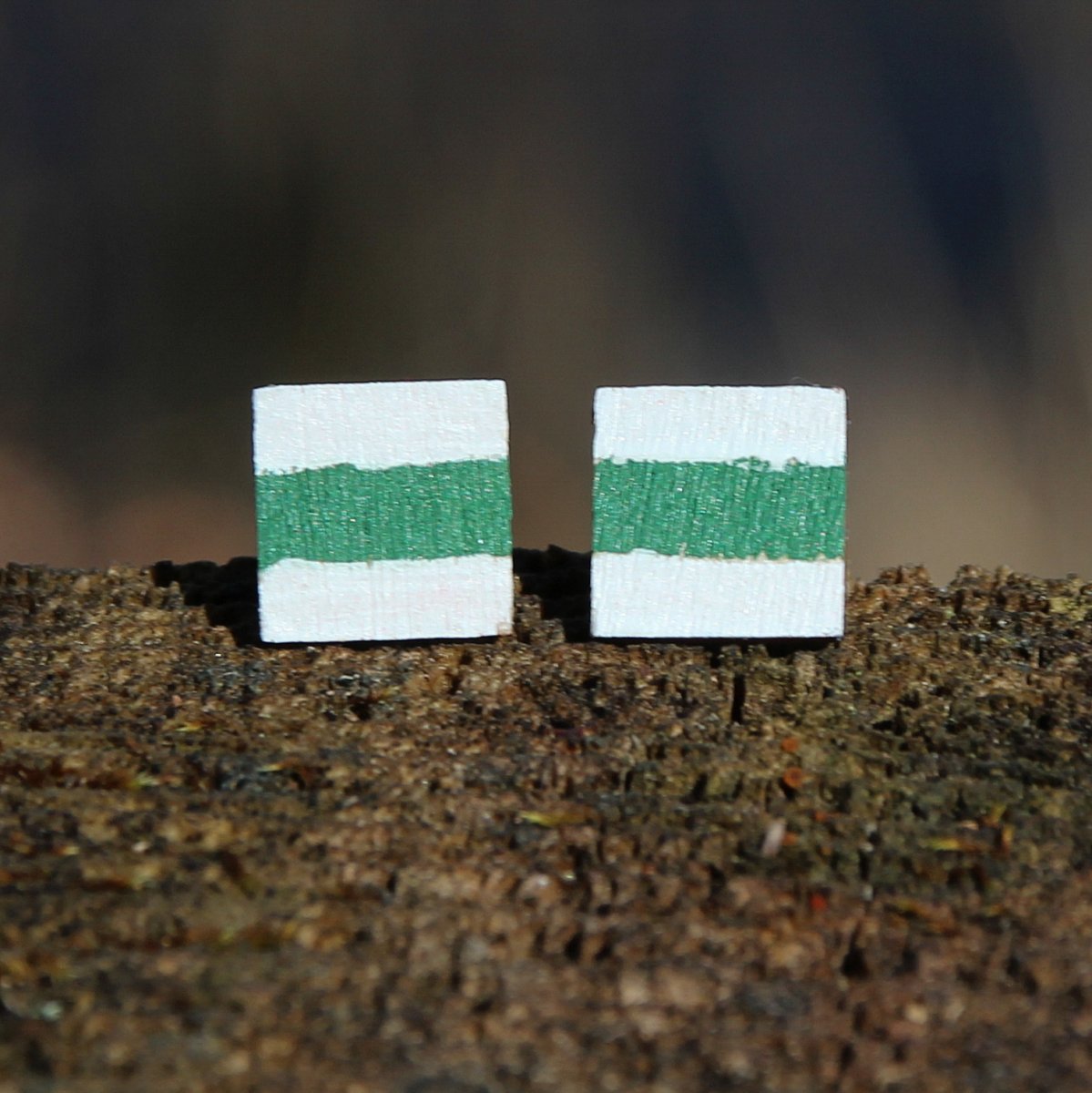 Turistické značky, náušnice- pecky, po zelené