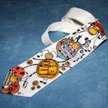 Malovaná kravata s brouky