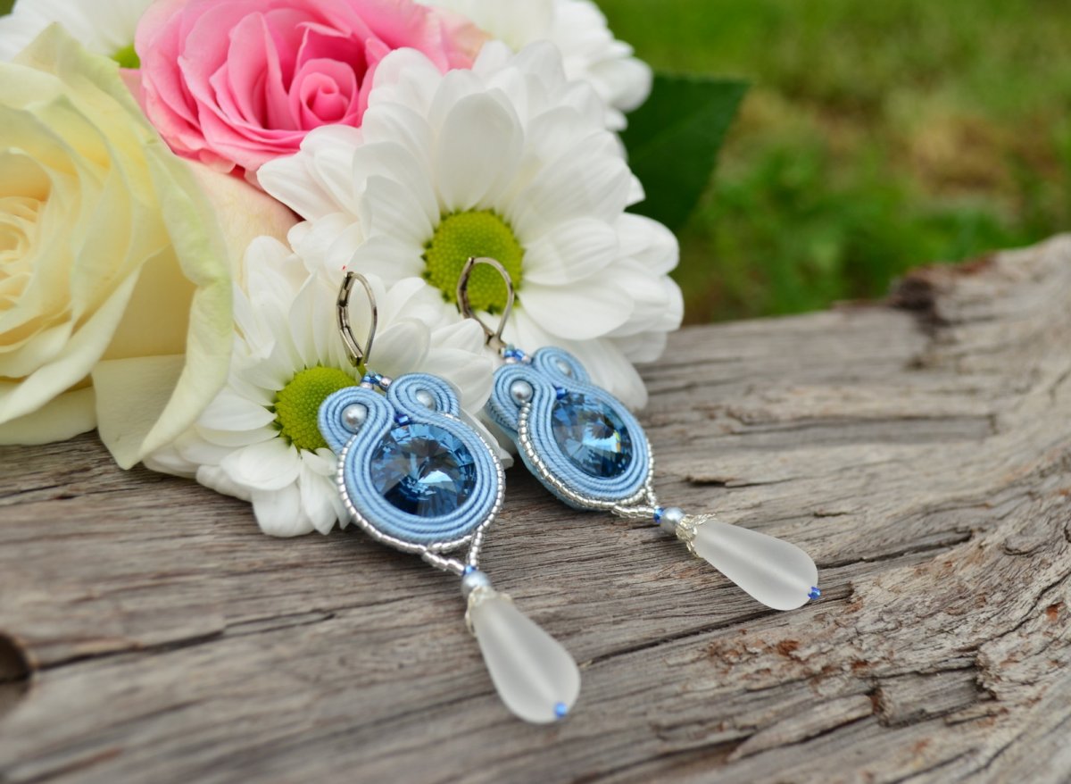 Soutache náušnice Heavenly love + Dár.krabička