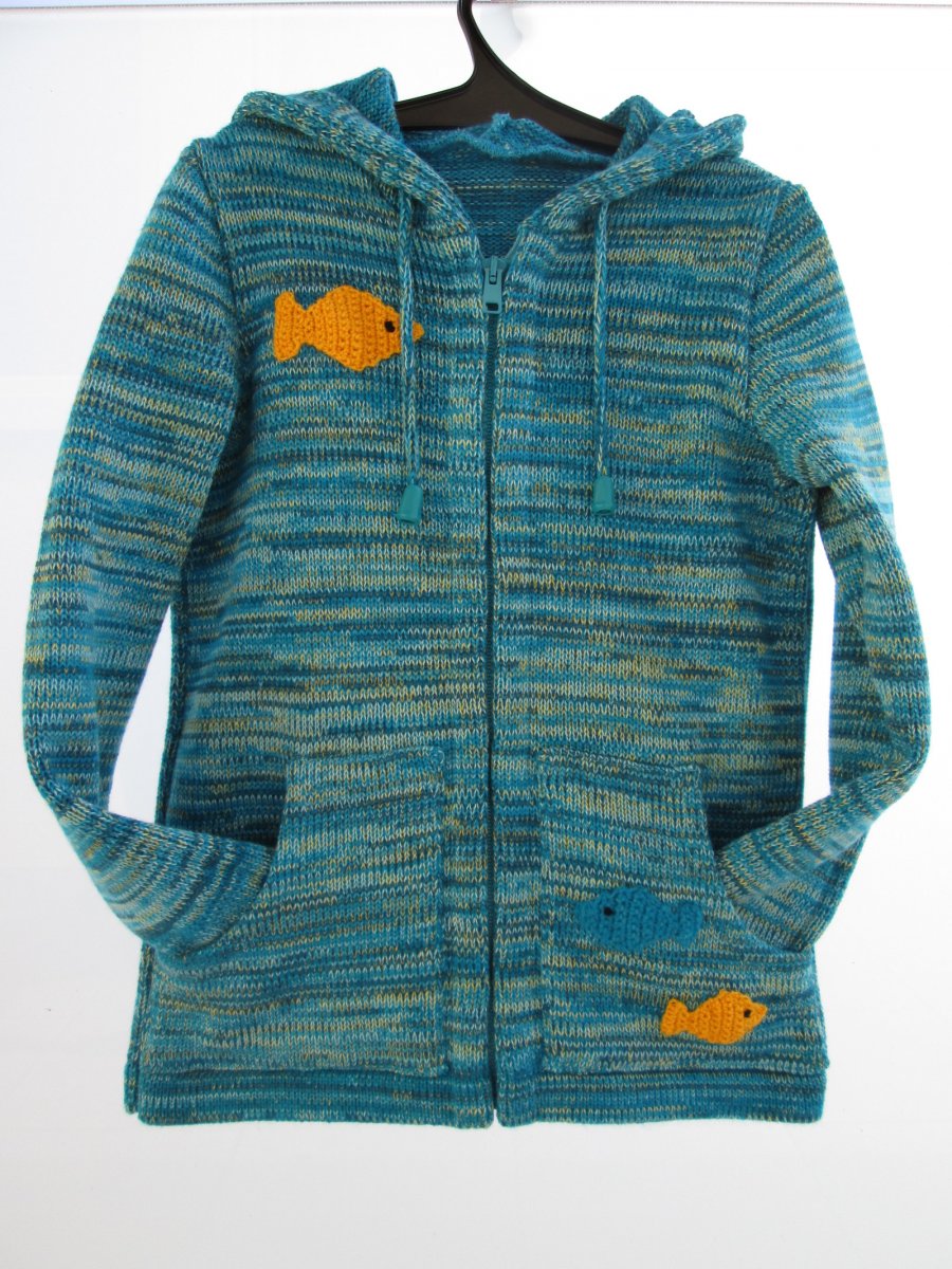 Dětský svetřík - tyrkysový melírek