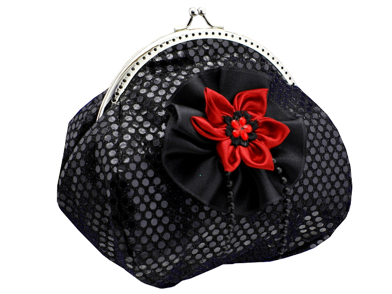 Společenská kabelka černo červená , dámská kabelka 081