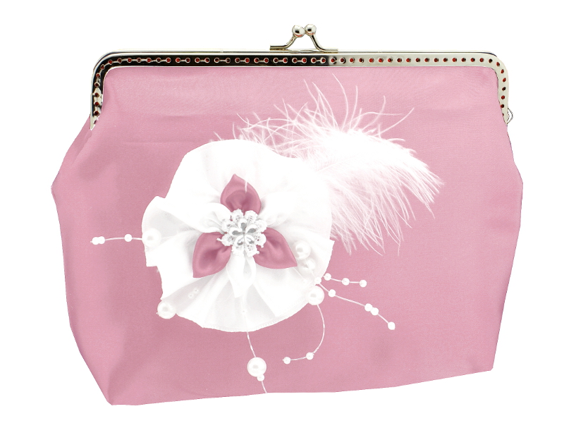 Dámská společenská kabelka světle růžová 1185